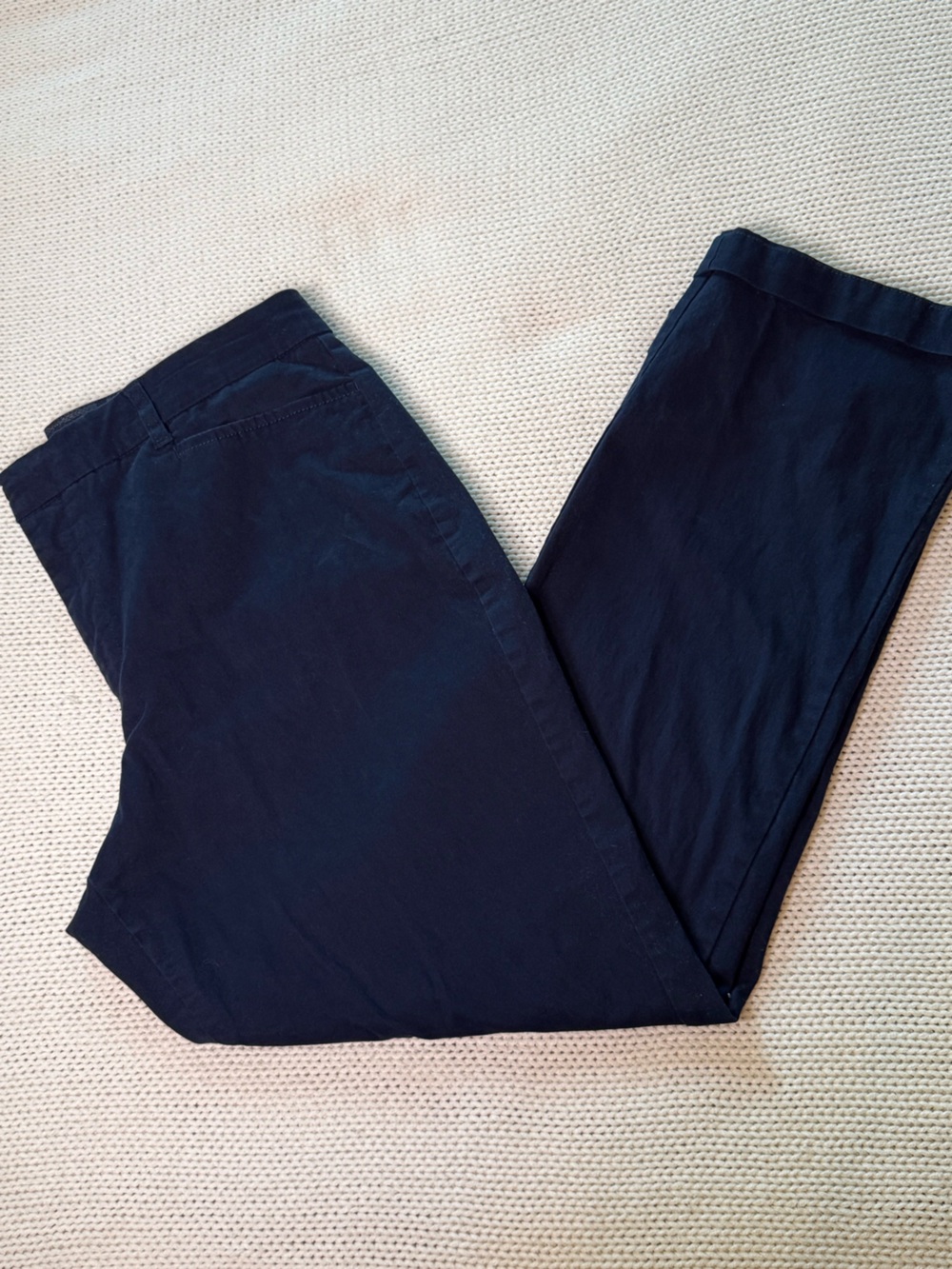 Gloria Vanderbilt Cuffed Navy Cotton Chino Pants size 14